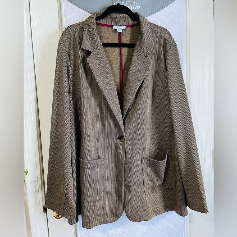 Croft & Barrow Herringbone Blazer Jacket 2X NWT